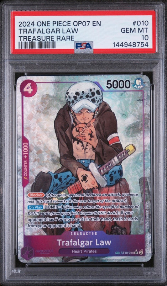 Trafalgar Law ST10-010 OP07 Treasure Rare PSA 10